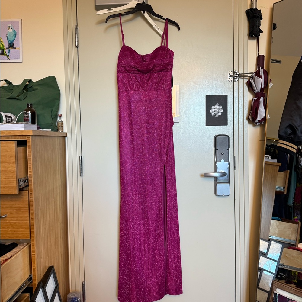 Sparkly Magenta Evening Gown